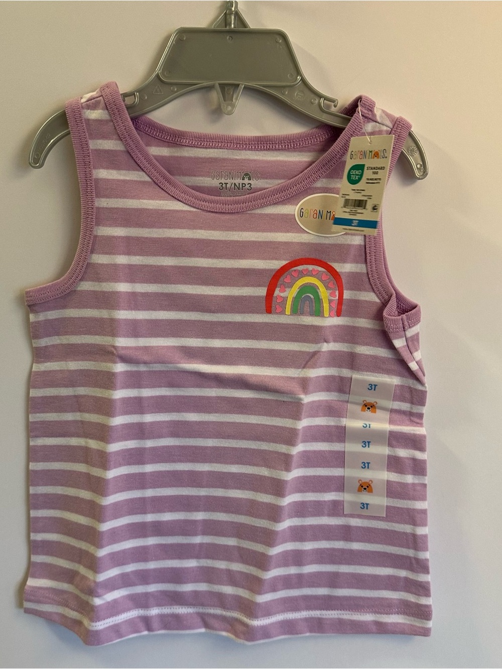 Toddler Garanimals Stripes with Rainbow Tank Top Size 3T NEW